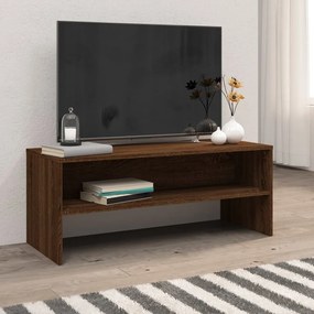 Mobile Porta Tv Rovere Marrone 100x40x40cm İn Legno Multistrato /