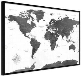 Poster  The World in Black and White  Cornice Quadri Cornice nera, Larghezza x Altezza Home decor 90x60