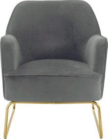 Poltrona in velluto grigio Joshua - Støraa