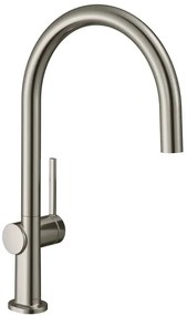 Rubinetto da cucina a collo di cigno Talis M54 argento pvd satinato HANSGROHE