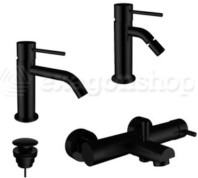 Teorema Jabil 25 Set Miscelatori Monocomando Lavabo Bidet E Vasca Nero Opaco