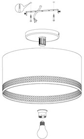 Eglo 99272 - Plafoniera ESTEPERRA 1xE27/40W/230V