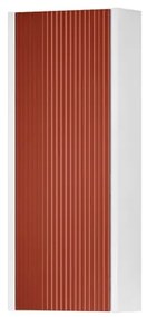 Pensile bagno Niwa laccato opaco bianco con vetro paprika, 1 anta apertura da sinistra P 17 x L 30 x H 78.5 cm