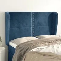 Testiera ad Orecchio Blu Scuro 147x23x118/128cm in Velluto 3117868