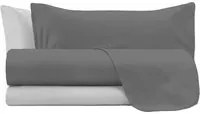 Completo letto matrimoniale double face fumo/grigio Datex