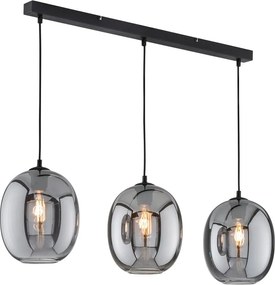 Lampadario nero con paralume in vetro Nayla - Fischer & Honsel