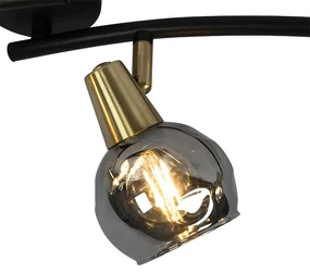 Plafoniera Art Déco oro vetro fumé 4 luci - VIDRO