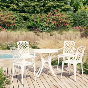 Set Da Bistrot 5 Pz İn Alluminio Pressofuso Bianco /
