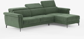 Capri Divano letto angolare con penisola contenitore e poggiatesta reclinabili - elegante tessuto smacchiabile T30