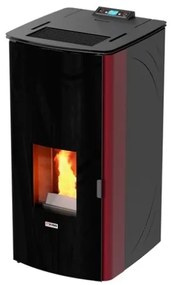 Termostufa A Pellet King 17DD Idro 17 kW Bordeaux Con Ventilazione