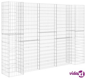 vidaXL Gabbione Fioriera ad "H" in Filo di Acciaio 260x40x200 cm