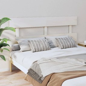 Testiera per letto bianca 154x3x81 cm in legno massello di pino