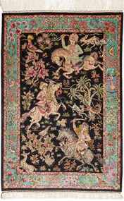 Ghom Tappeto 90x60 (Iran) Annodato A Mano