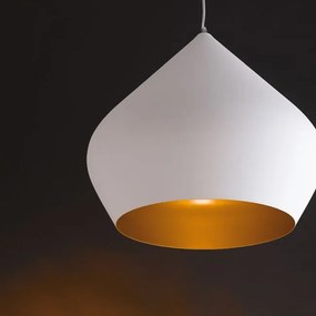 Lampadario Glamour Tholos trasparente paralume bianco E27 Ø52cm LUCE AMBIENTE DESIGN