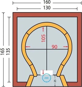 Forno a legna prefabbricato 105 x 90 cm con cappetta mod. 8C Di Fiore Forni