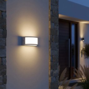 Applique Moon Design E27 Curva per Esterni IP65 - Grigia