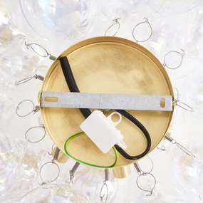 Lampada da soffitto di design in ottone con vetro arcobaleno 6 luci - Uvas