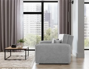 Divano grigio chiaro allungabile/con contenitore e rivestimento in ciniglia 155 cm Laine – ELTAP