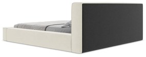 Letto matrimoniale imbottito color crema con contenitore e rete inclusi 180x200 cm Noho – Makamii