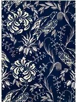 Mindthegap Tapete Folk Embroidery - Indigo/  Off White
