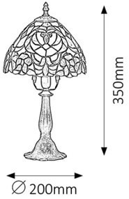 Rabalux 8089 - Lampada da tavolo Tiffany in vetro colorato MIRELLA 1xE14/40W/230V