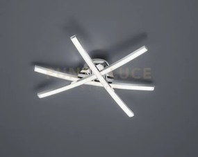 Capella plafoniera led 3 luci bacchette con diffusori cromati e sat...