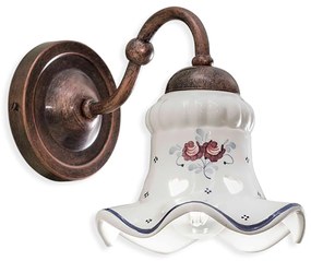 Applique Classica Chieti Metallo E Ceramica Nero Sfumato Rame 1 Luce E14