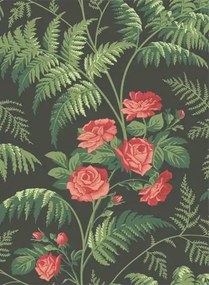 Cole & Son Carta da parati Rose - Green/ Charcoal