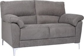 Divano in tessuto a 2 posti 146 cm braccioli imbottito GIADA Grigio