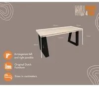 Scrivania in legno Vancouver lunghezza 140 cm con gambe Colore Nero