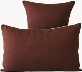 Set di 2 federe in lino Chocolate White