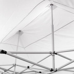 Gazebo richiudibile pieghevole 3 X 4,5 Bianco ricoperto in PVC impermeabile