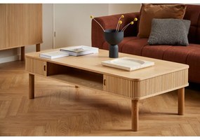 Tavolino in rovere decorato in colore naturale 70x130 cm Langley - Actona