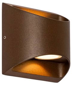 Lampada da parete per esterni moderna marrone ruggine con LED a 2 luci IP54 - Mal