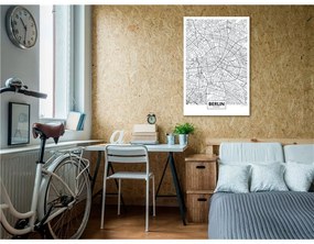 Quadro Map of Berlin (1 Part) Vertical  Colore bianco e nero, Dimensioni e Misure 80x120