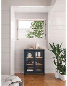 Vetrina in legno di pino blu scuro/naturale 90x110 cm Misti - Marckeric