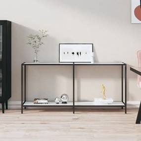Tavolo Consolle Bianco 160x35x75,5 Cm İn Vetro Temperato /