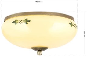 Orion DL 7-673 - Plafoniera LANDHAUS 2xE27/60W/230V diametro 28 cm bronzo/beige