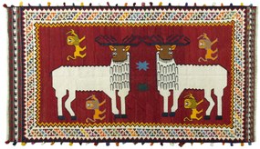 Kilim Tappeto 160 x 300 Rosso (Iran) Tessuto A Mano