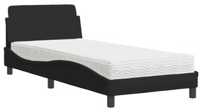 Letto con materasso nero 90x190 cm in tessuto