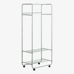 Appendiabiti con Ruote e 2 Ripiani Safra Celadon - Sklum