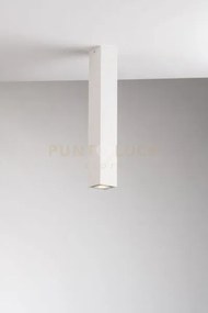Plafoniera fluke quadrata bianca 1 luce attacco gu10 6x6x40cm