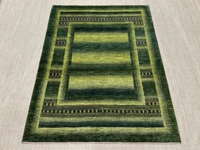 Loribaft Tappeto 150x200 Verde (Iran) Annodato A Mano