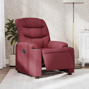 Poltrona Elettrica Reclinabile Rosso Vino İn Tessuto /