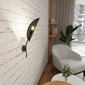 Applique da Parete in Acciaio e Tessuto LOTUS K1 Nero E14