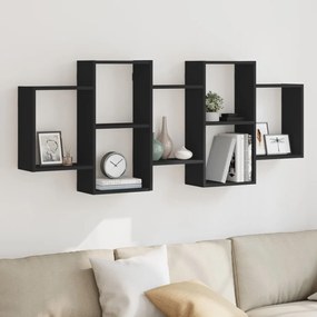 Scaffale A Parete Nero 159x18x65 Cm İn Truciolato /