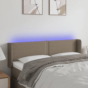 Testiera A Led Tortora 147x16x78/88 Cm İn Tessuto /