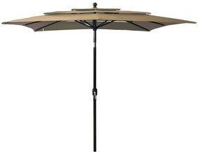 Ombrellone A 4 Livelli Con Palo İn Alluminio Talpa 2,5x2,5 M /