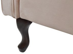 Chaise longue per lato destro in velluto beige LATTES Beliani