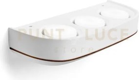Ellade applique a parete 3 luci attacco gx53 in gesso bianco con ri...